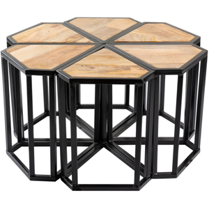 Mesas de centro con forma de flor para el hogar, mesa de centro de madera maciza, muebles de lujo para sala de estar y dormitorio - Product Image 5