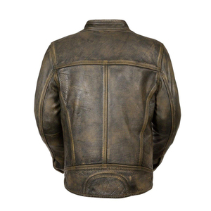 Nouvel arrivage de vestes en cuir de motard décontractées et coupe-vent personnalisées vestes en cuir véritable tendance et élégantes pour hommes - Product Image 6