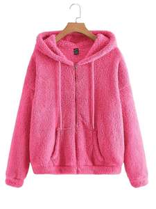 2024 haute qualité sweat à capuche pour femme Sherpa sweat à capuche zippé doux Style à la mode mode pour tenue de plein air Logo personnalisé sweat à capuche de mode - Product Image 2