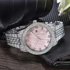 Montre de sport professionnelle en diamant avec bracelet en acier inoxydable et cadran en verre, résistante à l'eau, pour homme, mode et luxe - Product Image 3