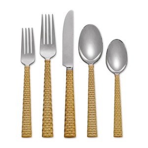 งานแต่งงานเงาขัดโลหะโต๊ะตกแต่งชุดช้อนส้อมชุบทองสําเร็จรูปบนโต๊ะอาหาร Flatware ชุด - Product Image 4