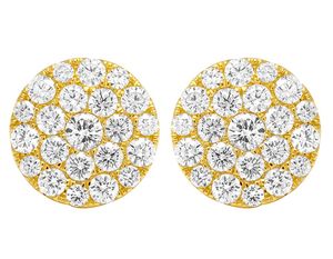 ต่างหูกลมแบบคลาสสิกสีขาวและสีโรสโกลด์ชุบด้วยเพชรที่ปลูกในห้องแล็บสำหรับทุกเพศสไตล์หรูหรา - Product Image 1