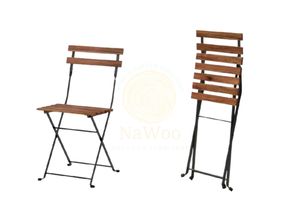 Kanhome precio de fábrica moderno al aire libre de madera 3 uds café Bistro balcón conjunto plegable silla de jardín mesa de comedor Vietnam - Product Image 4