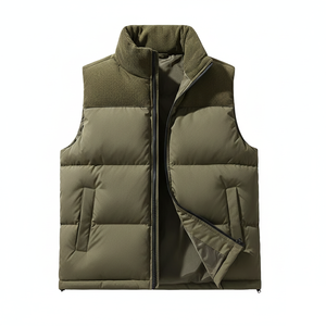 Chaleco Acolchado de Moda para Hombre, Cortavientos, sin Mangas, con Cuello Alto y Cremallera, Ligero, Aislado, para Invierno, Etiqueta Privada al por Mayor - Product Image 1