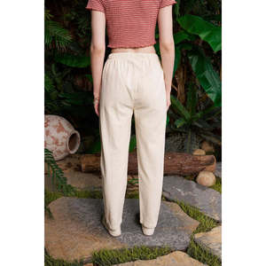 Carrot Linen <b>Trousers</b> HS703 - Stone - Product Image 3