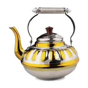 महाराज शीर्ष गुणवत्ता स्टेनलेस स्टील Stovetop चाय की केतली चायदानी Cookware 15 18 Ajwa में 24 cm गोल्ड डिजाइन के साथ विरोधी पर्ची संभालती