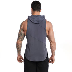 เสื้อมีฮู้ดแขนกุดสำหรับผู้ชายแนวสตรีทเสื้อมีฮู้ดแขนกุดเข้ารูปในยิมทันสมัย - Product Image 5