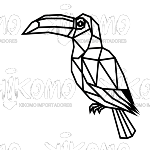 Tableau géométrique en MDF noir avec oiseaux et aigles - Product Image 3