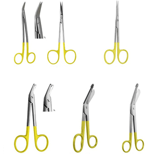 Ciseaux Ent-dean 17 cm à double courbure dentelée, ciseaux de dissection Kelly, ciseaux d'opération Goldmann-fox 16 cm, insert TC - Product Image 1