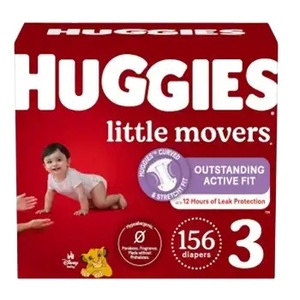 Offre Spéciale sur les meilleures ventes de couches Hug-gies Little Movers Baby Diaper Size 3 (16-28 Lbs) 156 points à bas prix - Product Image 1