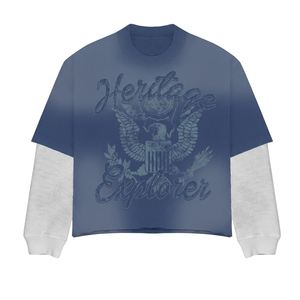 280 GSM Premium Cotton Polyester Double Layer Blue White Mesh Sleeve Puff Print T Shirt <b>Logo</b> Shirt - Product Image 5