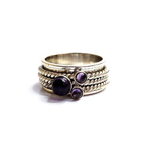 9.6 Grams Amethyst Spinner <b>Crystal</b> <b>Ring</b> - Product Image 1