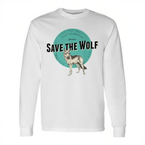 Camiseta de manga larga Save The Wolf, ropa para concienciar sobre las especies amenazadas - Product Image 2