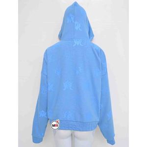 Sudadera con Capucha y Cierre de Cremallera MRI Group, Color Azul Claro, Estampado de Estrellas, Corte Regular, Estilo Deportivo Holgado, 100% Algodón - Product Image 6