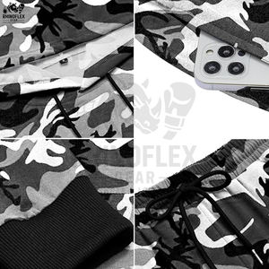 ชุดวอร์มลายพรางคุณภาพสูงสำหรับผู้ชาย ชุดวอร์มสไตล์ใหม่ รับสกรีนโลโก้ ชุดวอร์มผ้าฝ้ายฟลีซลายพรางแบบสวมหัว - Product Image 6