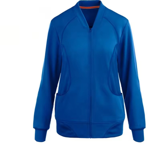 Blouse de travail réutilisable en polaire pour femme médecin, uniforme d'hôpital en spandex grande taille pour l'hiver - Product Image 1