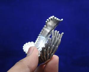 925 argent Sterling aigle oiseau plume conception manchette bracelet Unique déclaration Fine bracelet bijoux pour cadeau d'anniversaire - Product Image 3