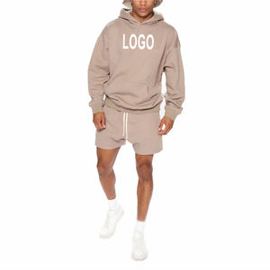 Conjunto de Sudadera con Capucha y Pantalones Cortos Deportivos Transpirables para Hombre y Mujer, Personalizables, de Poliéster/Algodón, Colores Personalizados - Product Image 4