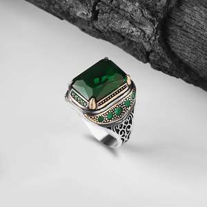 Anillo Azuris turco de plata de ley 925 para hombre, joyería de moda de estilo otomano, piedra negra natural hecha a mano VALKH1335 - Product Image 1