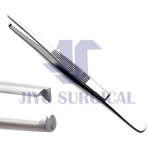 Meilleure qualité 6 pouces pansement pouce pince 2cm tissu en acier inoxydable pince à épiler chirurgicale médicale pointe dentelée Source d'alimentation manuelle - Product Image 2