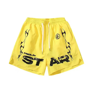 Pantalones Cortos de Felpa 100% Algodón para Hombre, Estilo Urbano, Ecológicos, con Cordón Ajustable, Estampado Personalizado, Fabricante OEM - Product Image 4