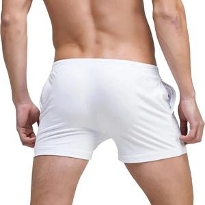 Pantalones cortos activos de algodón para entrenamiento de gimnasia para hombre, ropa de casa para correr, cintura elástica, pijama informal, bolsillo, entrenamiento, salón, sueño - Product Image 6