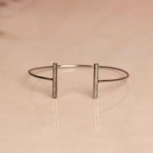 NOVAMART Fine Silverings 925 Sterling Silver Adjustable <b>Mirror</b> Talk Bracelet <b>Crystal</b> Bangle Wholesale Export - Product Image 3