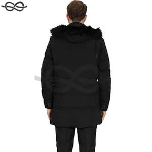 Parka cálida para hombre, chaqueta de esquí, chaqueta acolchada resistente al agua, abrigo largo de invierno con capucha desmontable y ribete de piel sintética para el frío - Product Image 2
