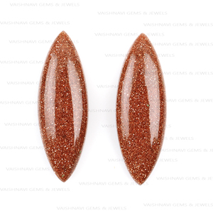 หินโกลด์สโตนสีน้ำตาลธรรมชาติ10X30มม. คุณภาพสูงมาร์ควิสโตนทรงแบนปรับเทียบหลังอัญมณีหลวมสำหรับทำเครื่องประดับหิน - Product Image 2