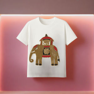 Nuevo último diseñador bordado Animal Motif Tops para moda casual Golden Deer con patrón floral Casual Wear Party Wear - Product Image 5