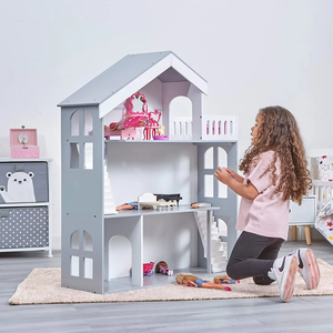 Étagère en bois <span class=keywords><strong>pour</strong></span> enfants Maison de poupée <span class=keywords><strong>pour</strong></span> enfants <span class=keywords><strong>Rangement</strong></span> de jouets Bibliothèque à 3 niveaux <span class=keywords><strong>pour</strong></span> livres Cadeau <span class=keywords><strong>pour</strong></span> filles de 3 à 7 ans et plus - Product Image 5