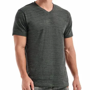 High Quality Custom V-Neck T Shirt Casual Plain T-Shirts Basic V Shaped Plus Size T Shirt