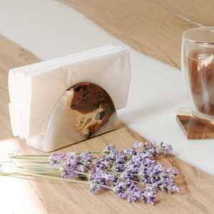 Boîte à mouchoirs en résine moderne en bois Vaisselle de mariage Porte-serviettes avec support de rangement du papier Anneaux de serviette à bas prix - Product Image 3