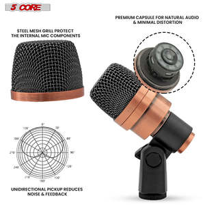 Microphone de batterie 5 cœurs XLR filaire unidirectionnel pour tom et autres instruments de musique, en cuivre - Product Image 3