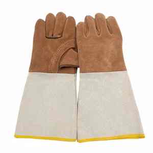 Gants de travail en cuir marron/blanc pour soudeur, anti-écrasement, doublés de polaire, pour jardinage, construction, résistants à l'usure, isolation thermique EN420 - Product Image 5