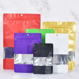 Stock Printed Stand Up Pouch Bright Colors Food Grade Clear Window Moisture Proof Resealable Zipper Food Packaging <b>Bag</b> - Product Image 4