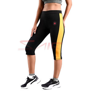 Nueva llegada de las mujeres de color sólido de Yoga Capri Legging Patchwork diseño personalizado Logo cordón al por mayor precio Fitness Capri Legging - Product Image 1