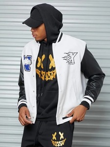 OEM Custom Men's <b>Vintage</b> <b>Varsity</b> <b>Jacket</b> Winter Wool Letterman Baseball <b>Jacket</b> with Embroidered Logo - Product Image 4