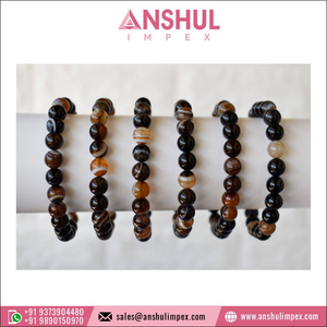 2022 Beautiful Design Classic Style Meditation <b>Healing</b> Black Sulemani Agate Beaded Round Gemstone <b>Bracelet</b> - Product Image 6