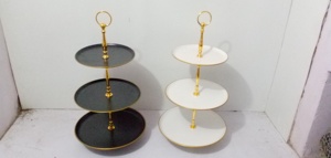 Luxury Round Gold 3 Tier Cake Stand Metal Dessert Tower Cupcake Display Holder For Buffet Party Wedding Table Decorative Stand - Product Image 3