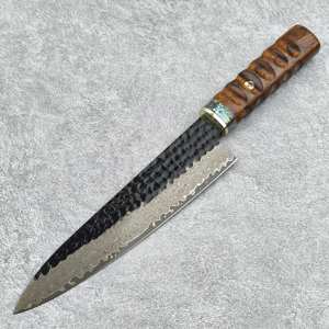 มีดเชฟแบบมืออาชีพพร้อมแกนเหล็กดามัสกัสด้ามจับทำจากเหล็ก - Product Image 1