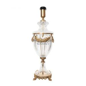 Handmade Antique Brass and <b>Crystal</b> Table Lamp with Fabric Shade Elegant Decorative Lighting for Luxury Home Decor - Product Image 5