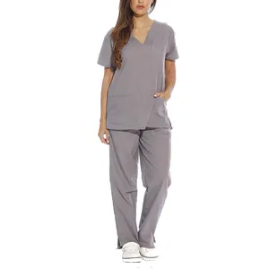 Yeni stil hastane scwomen setleri kadınlar için hemşire üniforması toptan tıbbi fırça üniforma hastane işletim hemşire ameliyat elbisesi