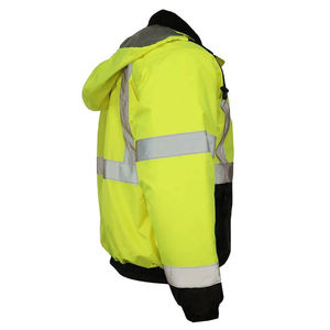 Veste de travail d'hiver coupe-vent ignifuge avec conception fluorescente réfléchissante haute visibilité vêtements de sécurité chauds personnalisés - Product Image 3