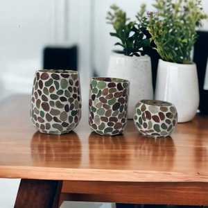 Beaux récipients en verre vides indiens colorés fabriqués à la main support votif de jardin de maison de haute qualité tailles personnalisées autre bougie - Product Image 6