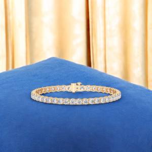 Pulsera de tenis de corte redondo de moissanita de 12,00 quilates, brazalete clásico de diamantes de plata 925 para mujer de quilates - Product Image 4