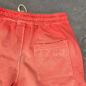 Shorts décontractés pour hommes en coton délavé, fabriqués sur mesure avec votre propre logo, respirants, séchage rapide, taille élastique - Product Image 4