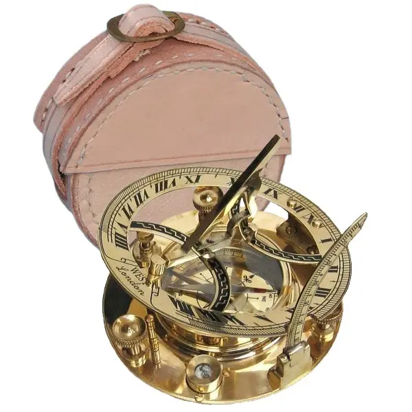 ימי שעון שמש מצפן פאוץ חדש עיצוב פליז ספינה מצפן פליז שעון שמש מצפן