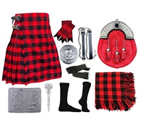 Tartan écossais en laine acrylique durable traditionnel Royal Stewart 8 Yards 10 pièces Kilt Set pour les mélomanes