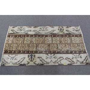พรมวินเทจสไตล์ตุรกี ขนาด 2.3x4 ฟุต พรมสีน้ำตาลขาวสไตล์เปอร์เซีย - Product Image 2